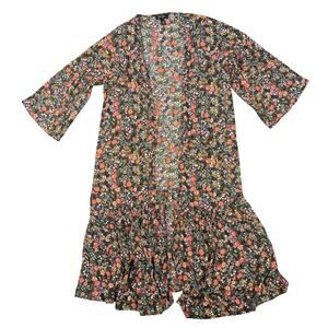 Jessica Simpson SMALL Garden Escape LEILANI floral open front cardigan duster